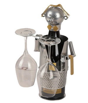 Support bouteille Félix métal gris/cuivre - Barman