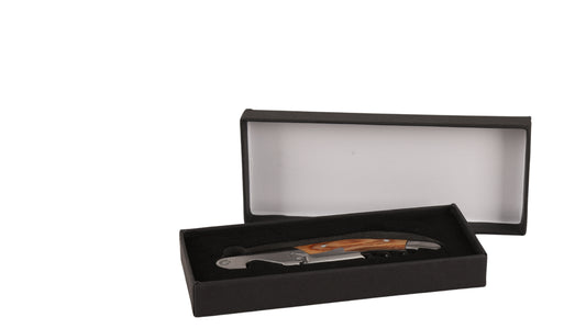 Sommelier Terence double appui manche bois clair boite cadeau