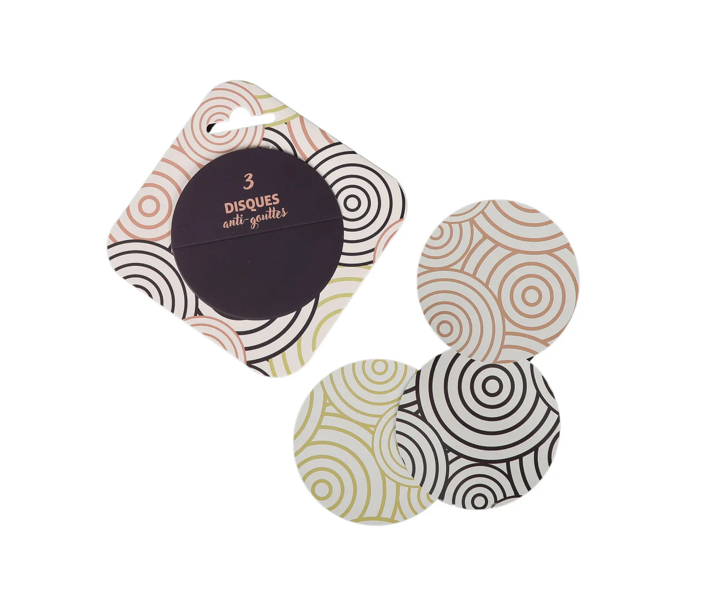 Disque anti-goutte Vinodisc aluminium motifs Vianney assortis (3 pièces)
