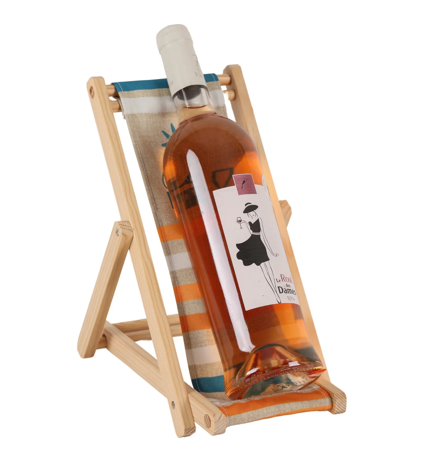 Support bouteille Valentina bois toile - Que du bonheur
