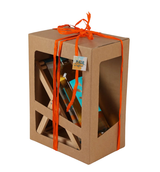 Support bouteille Valentina bois toile - Que du bonheur