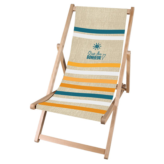 Chaise Valentina XXL adulte bois toile - Que du Bonheur !