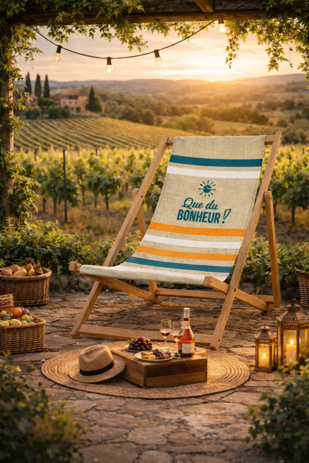 Valentina XXL adult chair, wood and canvas - Pure Bliss!