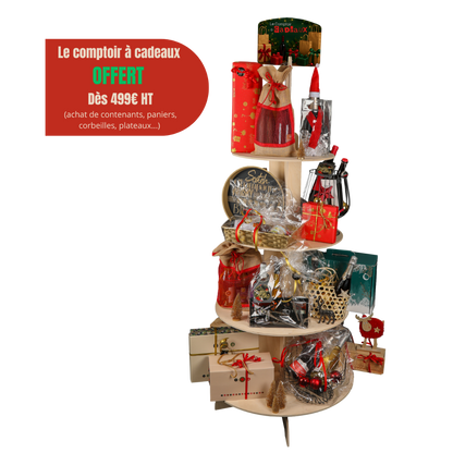 Présentoir Vercors bois pour paniers garnis - Le comptoir à Cadeaux