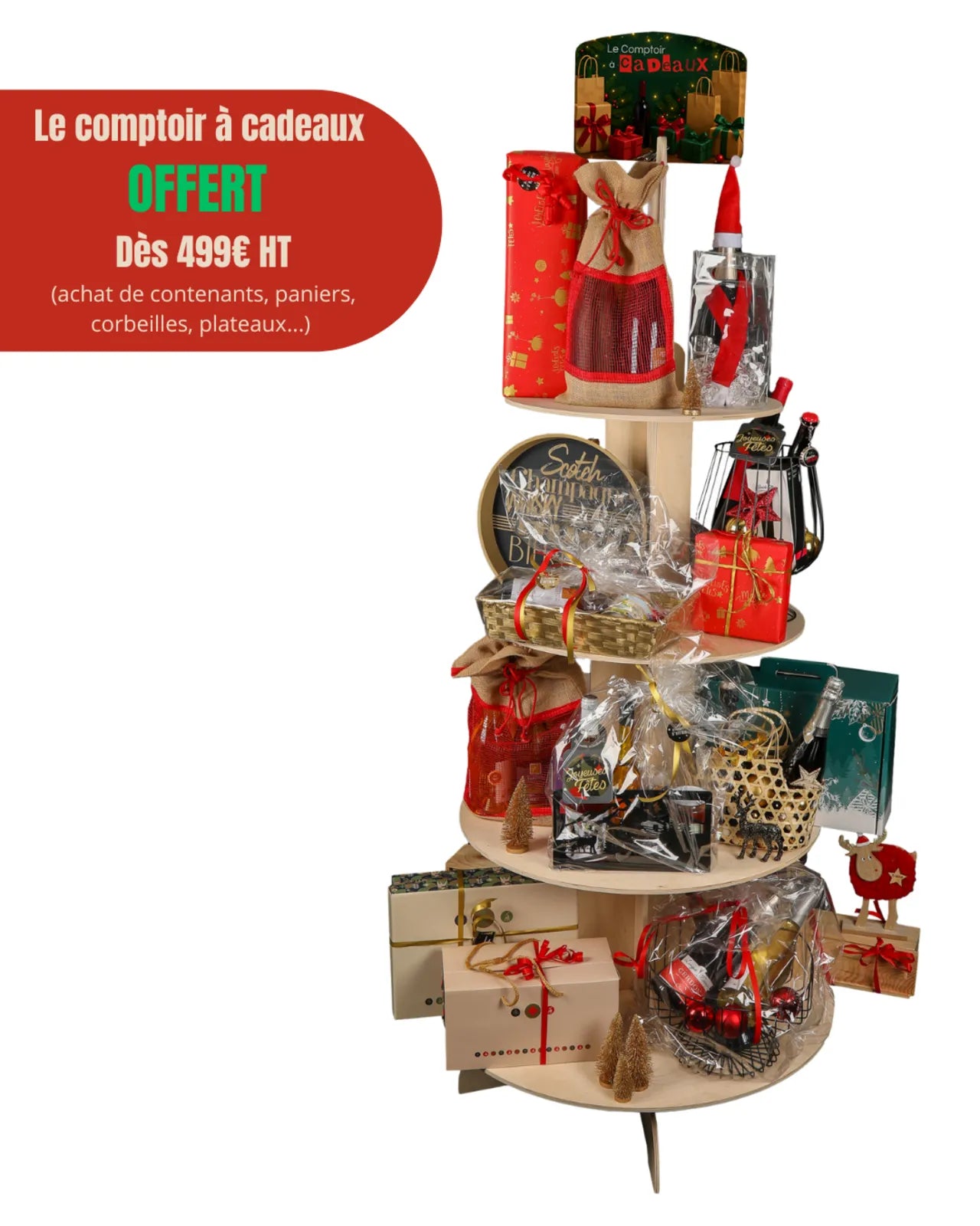 Vercors wooden display stand for gift baskets - The Gift Counter