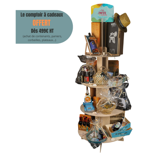 Vercors wooden display stand for gift baskets - The Gift Counter