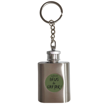 Porte-clé flasque Tito inox - En cas de coup dur!