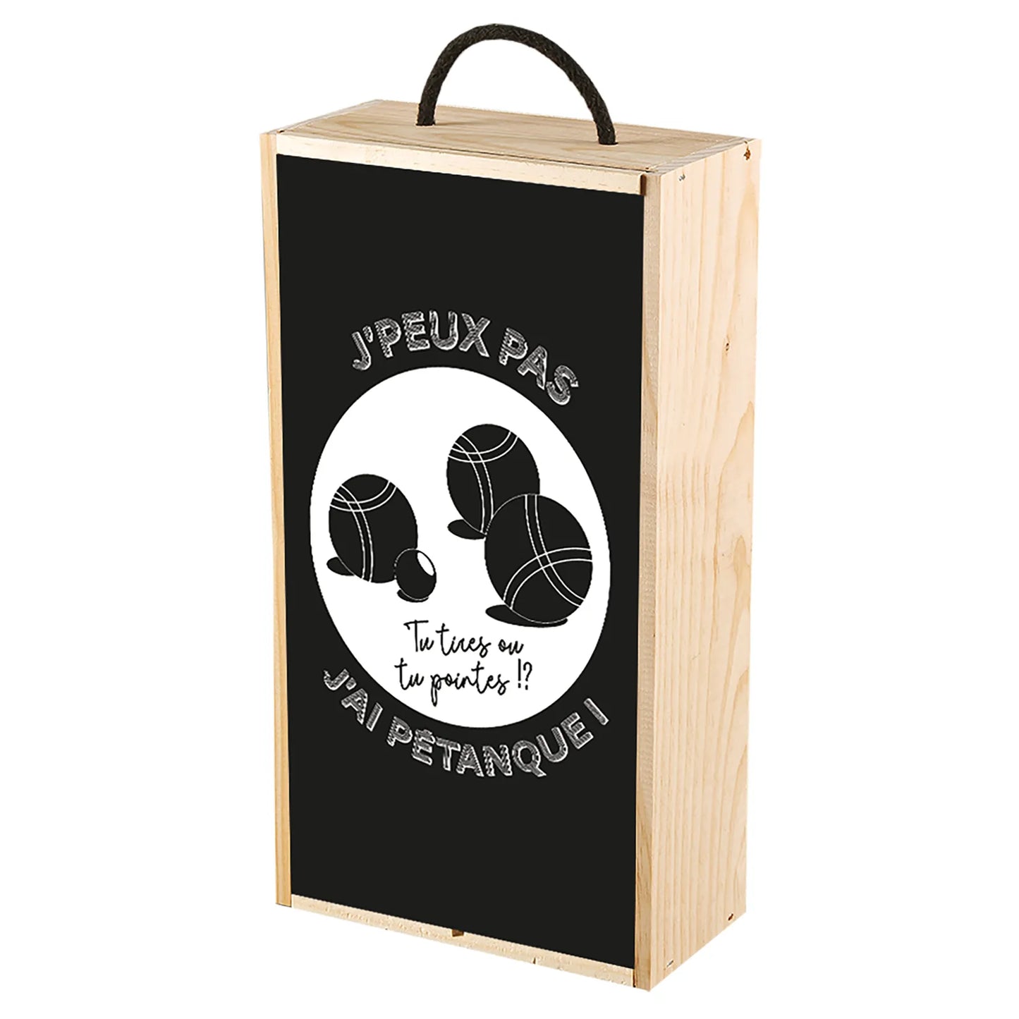 Coffret pétanque Léon 6 accessoires 1 bouteille - Jpeux pas j'ai petanque