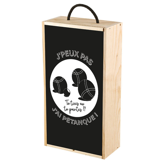 Coffret pétanque Léon 6 accessoires 1 bouteille - Jpeux pas j'ai petanque