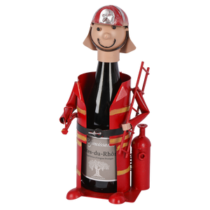 Support bouteille Félix métal rouge/noir - Pompier
