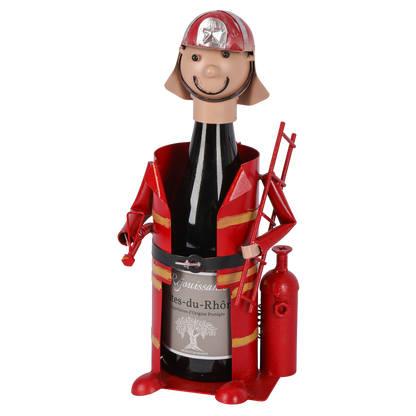 Support bouteille Félix métal rouge/noir - Pompier