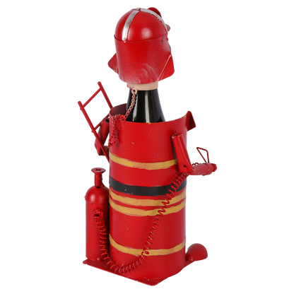 Support bouteille Félix métal rouge/noir - Pompier