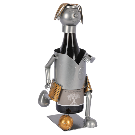 Support bouteille Félix métal gris/cuivre - Footbaleur