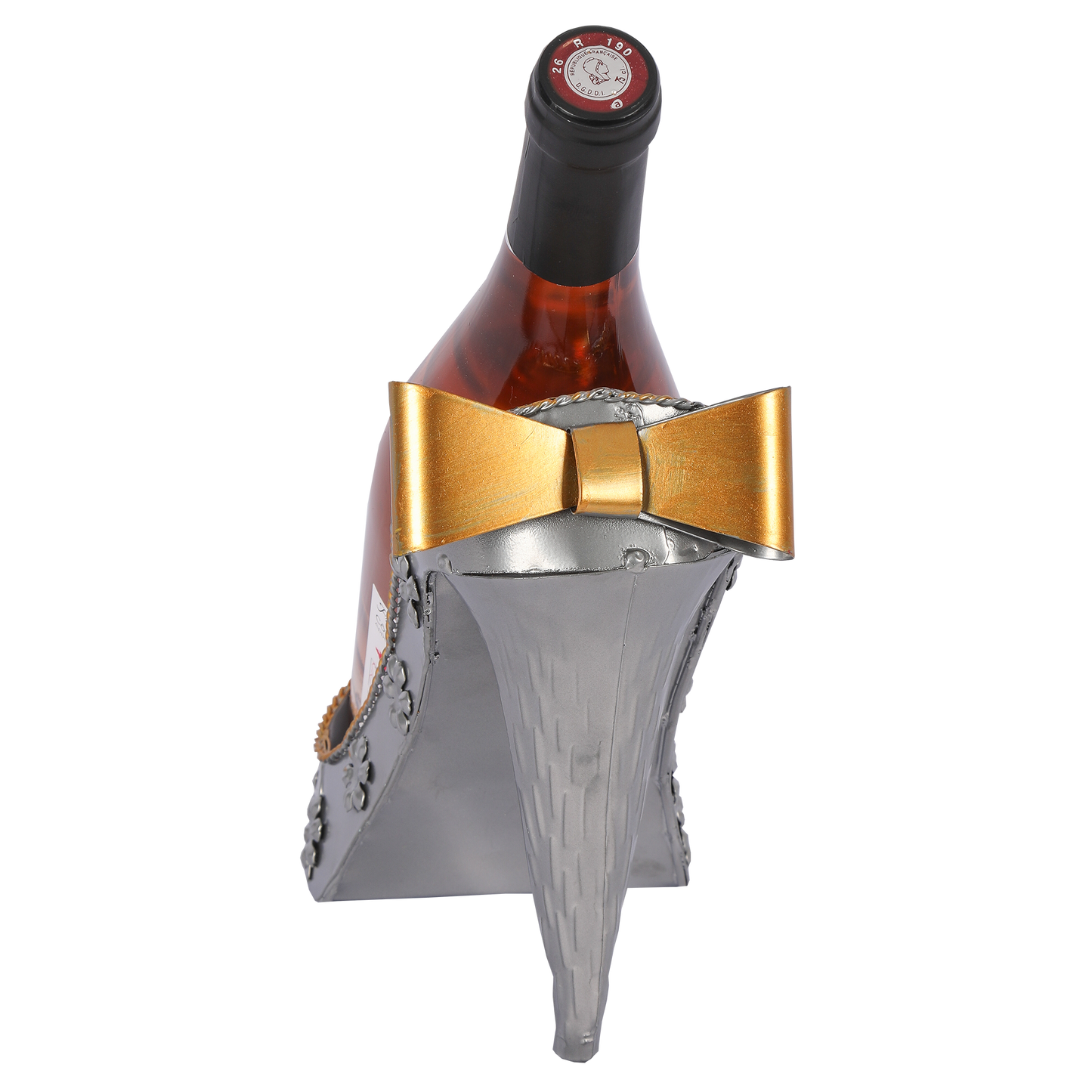 Support bouteille Félix métal gris/cuivre - Escarpin