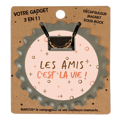 Décapsuleur 3 en 1 Marcus métal - Les Amis c 'est la vie