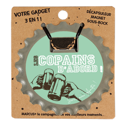 Décapsuleur 3 en 1 Marcus métal - Les Copains d 'Abord