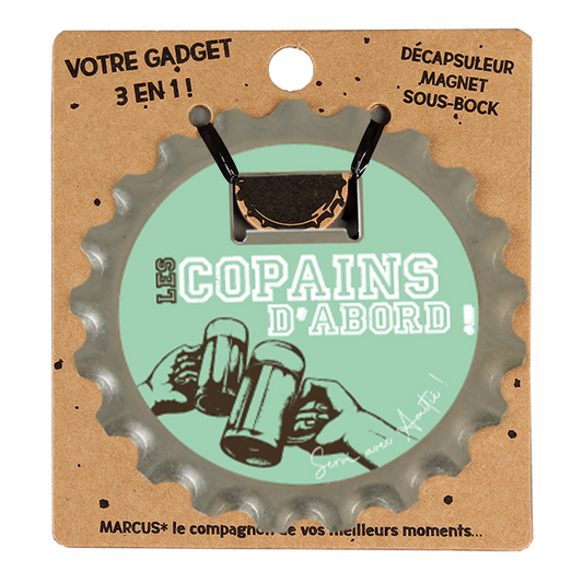 Décapsuleur 3 en 1 Marcus métal - Les Copains d 'Abord