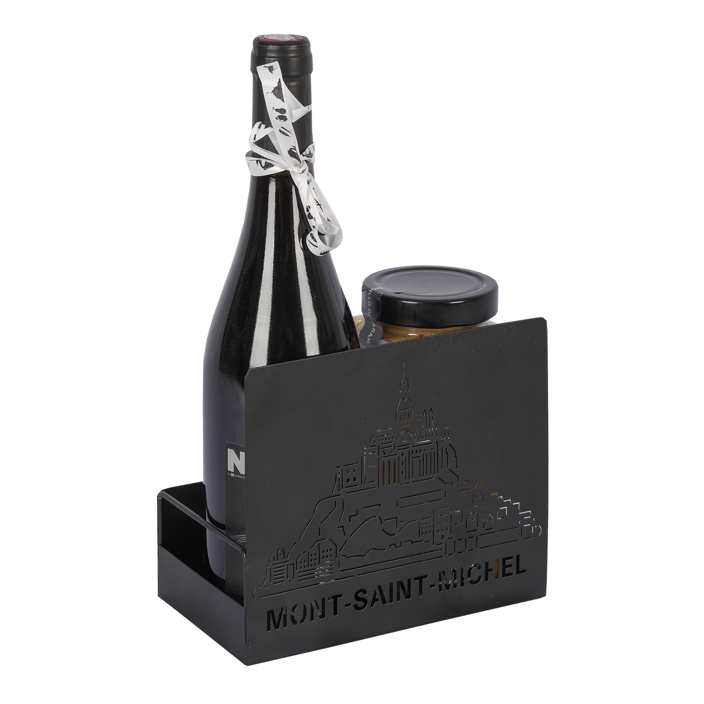 Support Oscar métal noir design Mont St Michel ,18.5x9.5cm