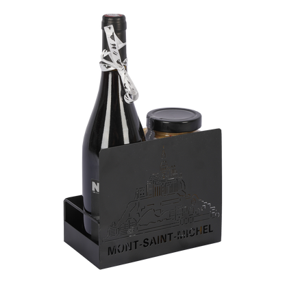 Support Oscar métal noir design Mont St Michel ,18.5x9.5cm