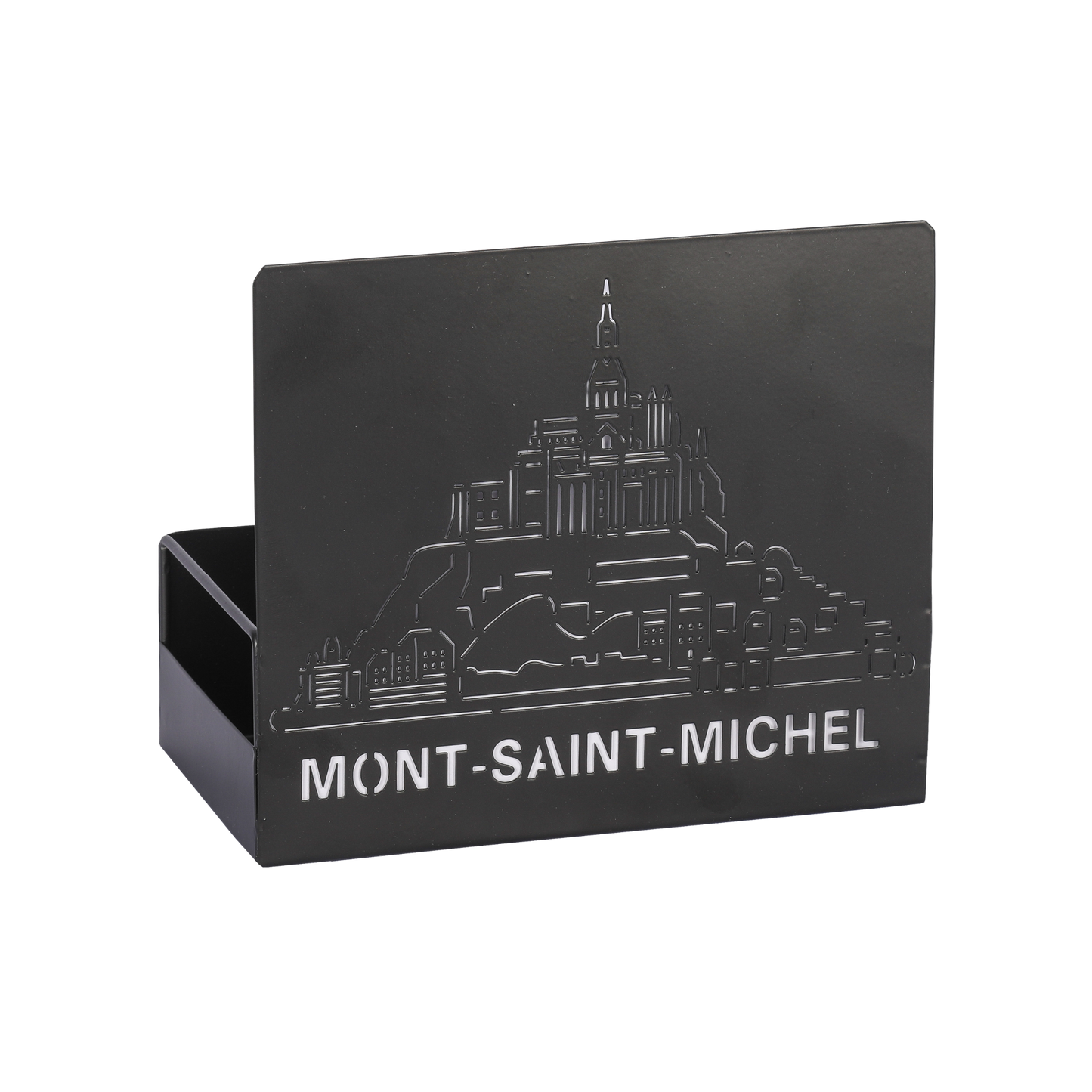 Support Oscar métal noir design Mont St Michel ,18.5x9.5cm