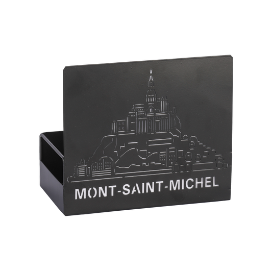 Support Oscar métal noir design Mont St Michel ,18.5x9.5cm
