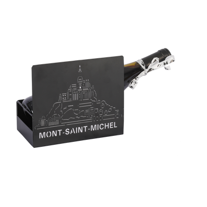 Support Oscar métal noir design Mont St Michel ,18.5x9.5cm