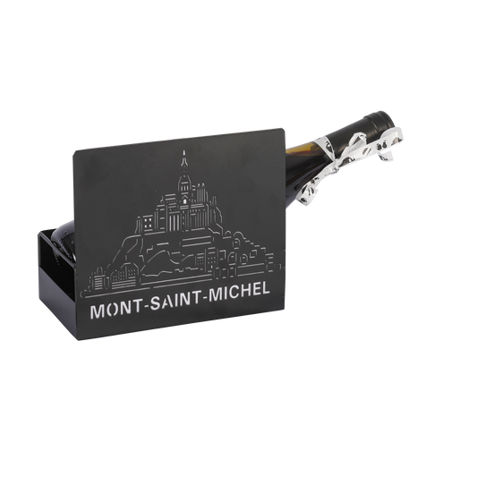 Support Oscar métal noir design Mont St Michel ,18.5x9.5cm