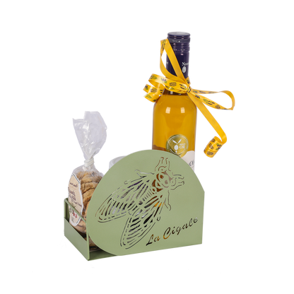 Support Oscar métal vert sauge design Provence, 18.5x9.5cm