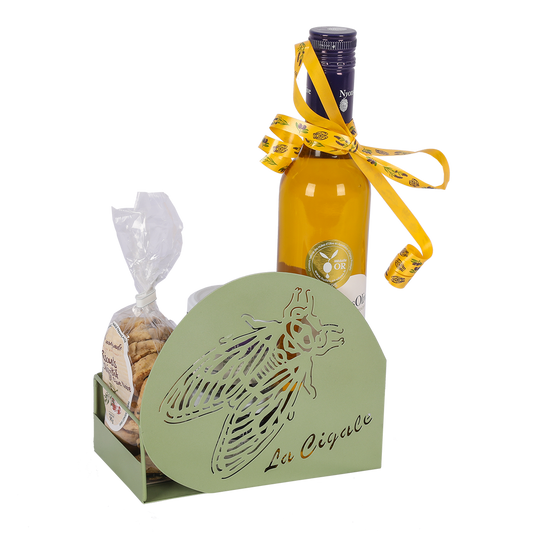 Support Oscar métal vert sauge design Provence, 18.5x9.5cm