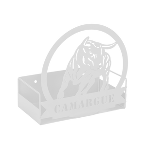 Support Oscar métal blanc crème design Camargue , 18.5x9.5cm