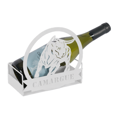 Support Oscar métal blanc crème design Camargue , 18.5x9.5cm