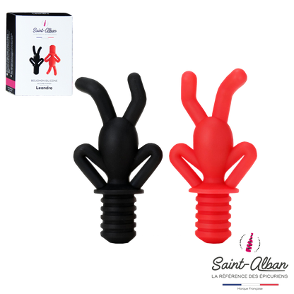 Bouchon Leandro figurine noir rouge Saint Alban (2 pièces)