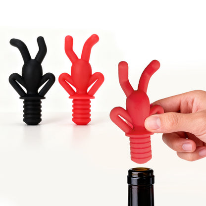 Bouchon Leandro figurine noir rouge Saint Alban (2 pièces)