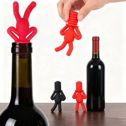 Bouchon Leandro figurine noir rouge Saint Alban (2 pièces)