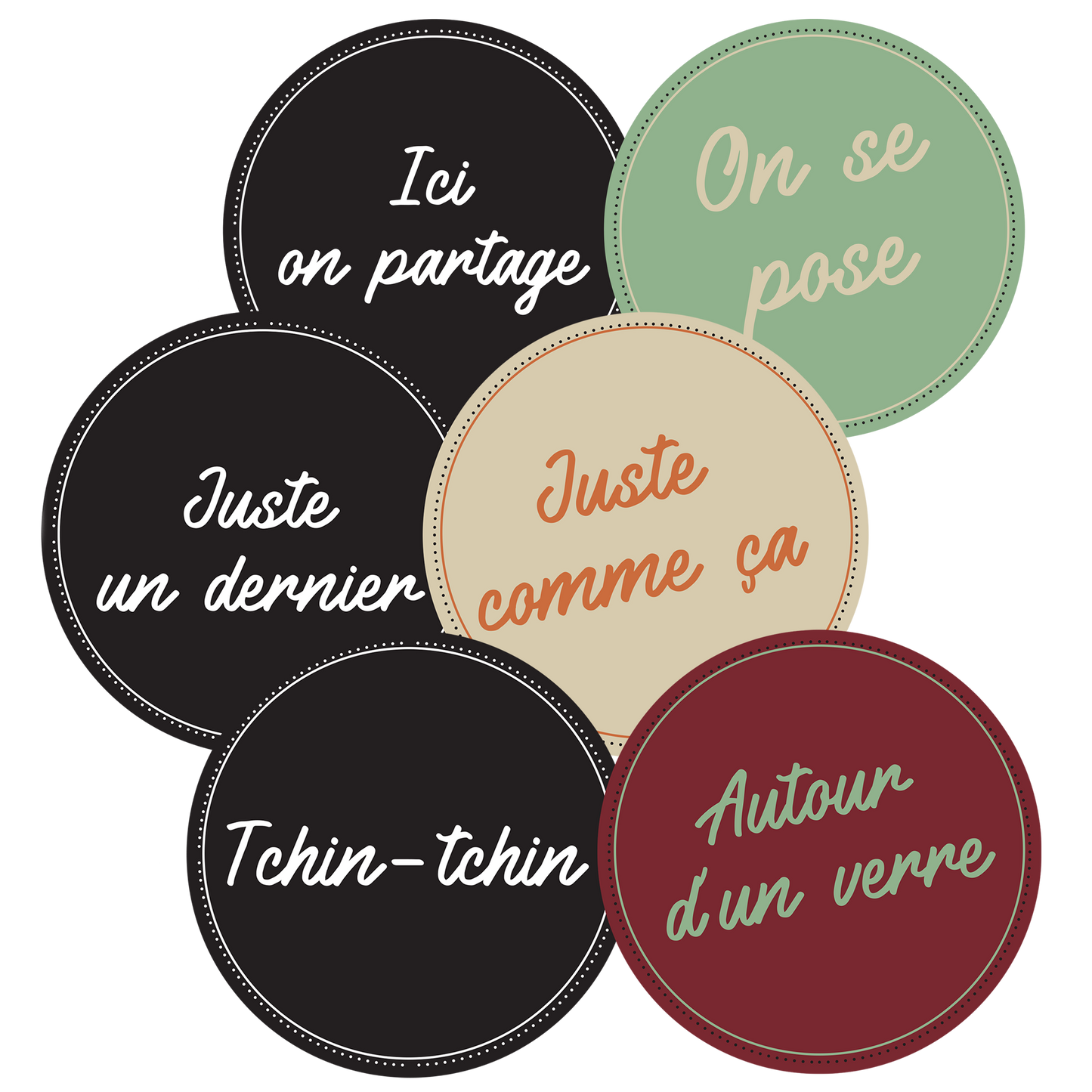 Jules assorted cardboard coasters - Quote (6 pieces)