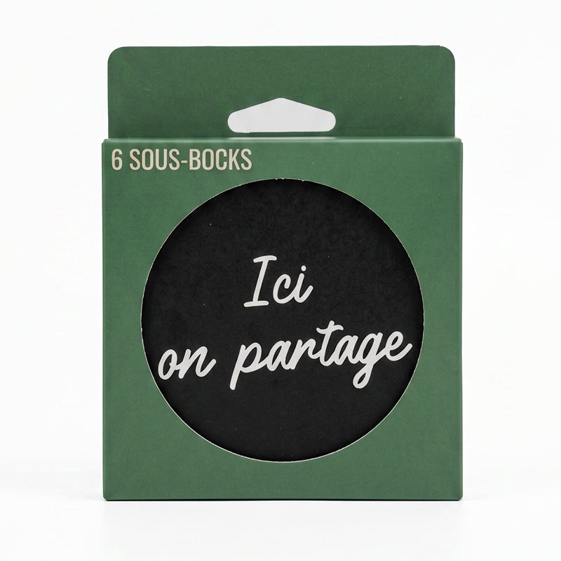 Jules assorted cardboard coasters - Quote (6 pieces)