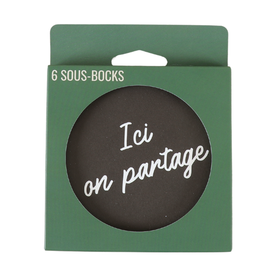 Jules assorted cardboard coasters - Quote (6 pieces)