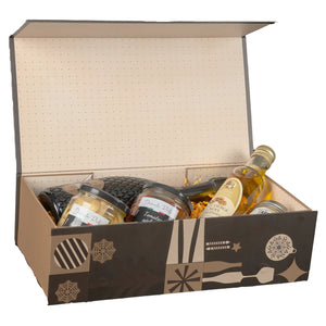 Coffre Mokha carton rigide rectangle 34x18x10cm, fermeture aimant