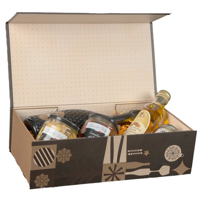 Coffre Mokha carton rigide rectangle 34x18x10cm, fermeture aimant