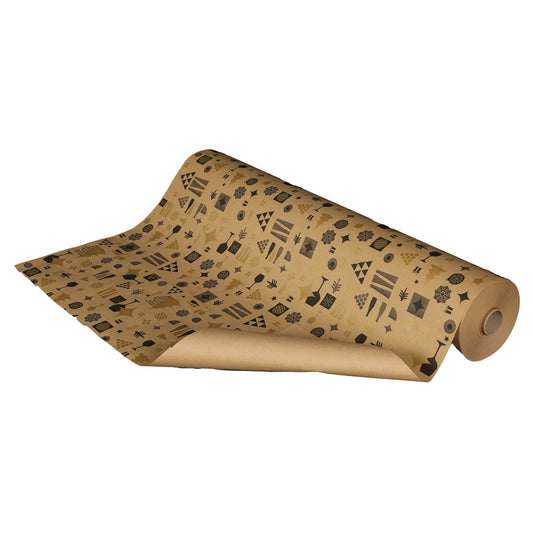 Papier cadeau Mokha kraft recyclé brun/choco/or 0.50x200m