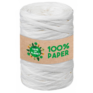 Ruban Raphia 100% papier blanc (bobine 200m)