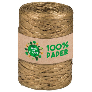 Ruban Raphia 100% papier or (bobine 200m)