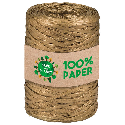 100% Gold Paper Raffia Ribbon (200m spool)