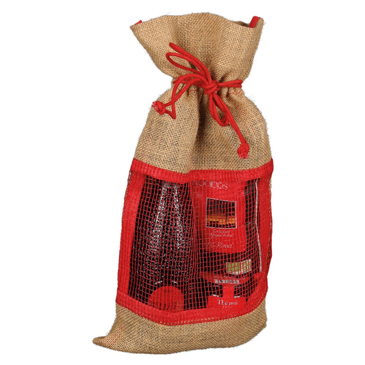 Sac pochon Goa toile de jute fenêtre filet 23x45cm