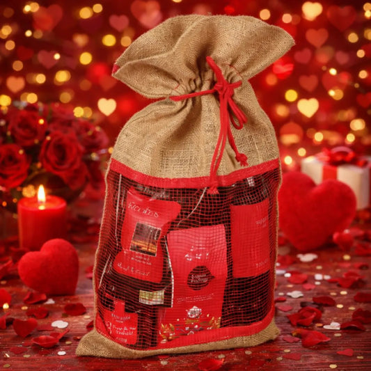Sac pochon Goa toile de jute fenêtre filet 30x50cm
