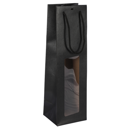 Sac Buffalo  papier kraft brun noir Magnum fenêtre PVC