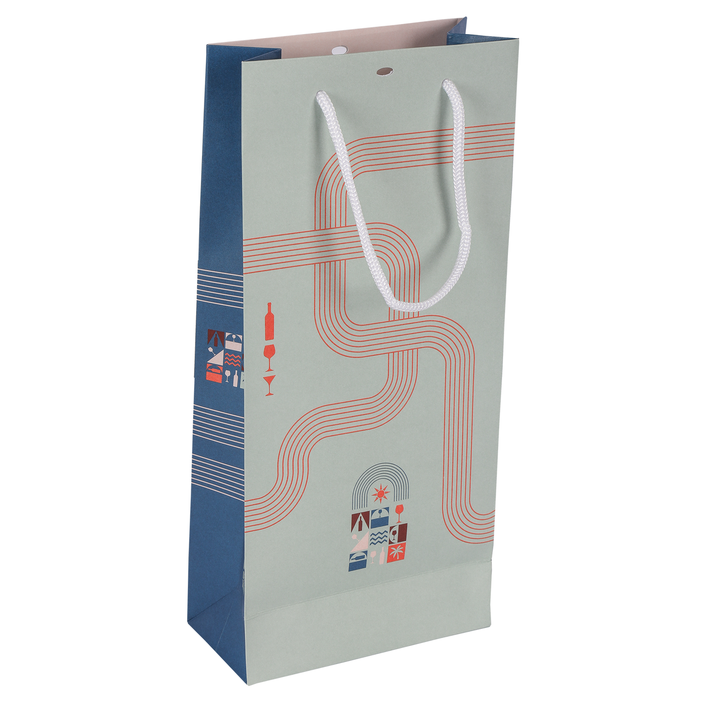 Sac Bilbao papier 2 bouteilles fenêtre PVC