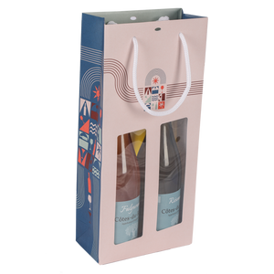 Sac Bilbao papier 2 bouteilles fenêtre PVC