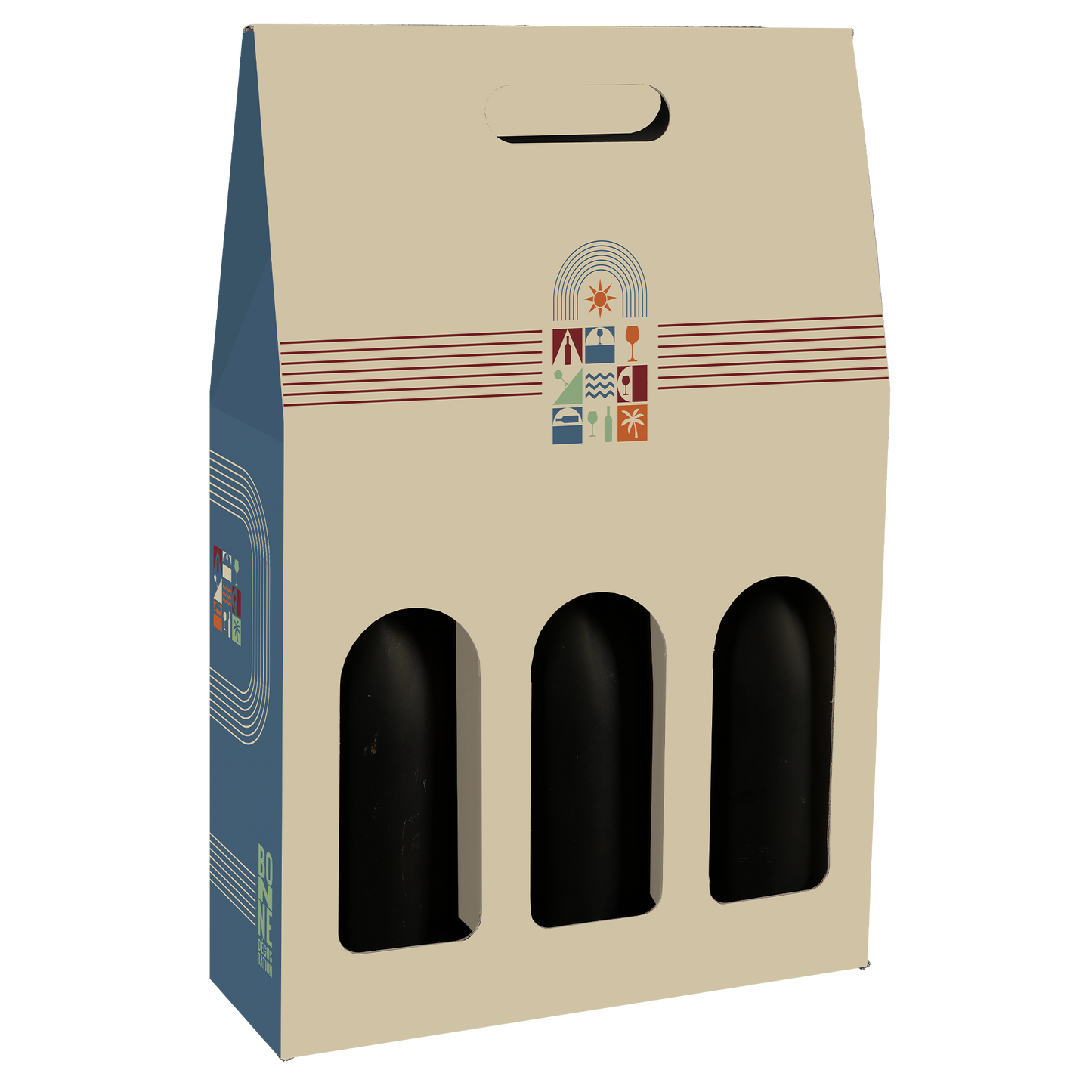 Valisette Bilbao carton  3 bouteilles