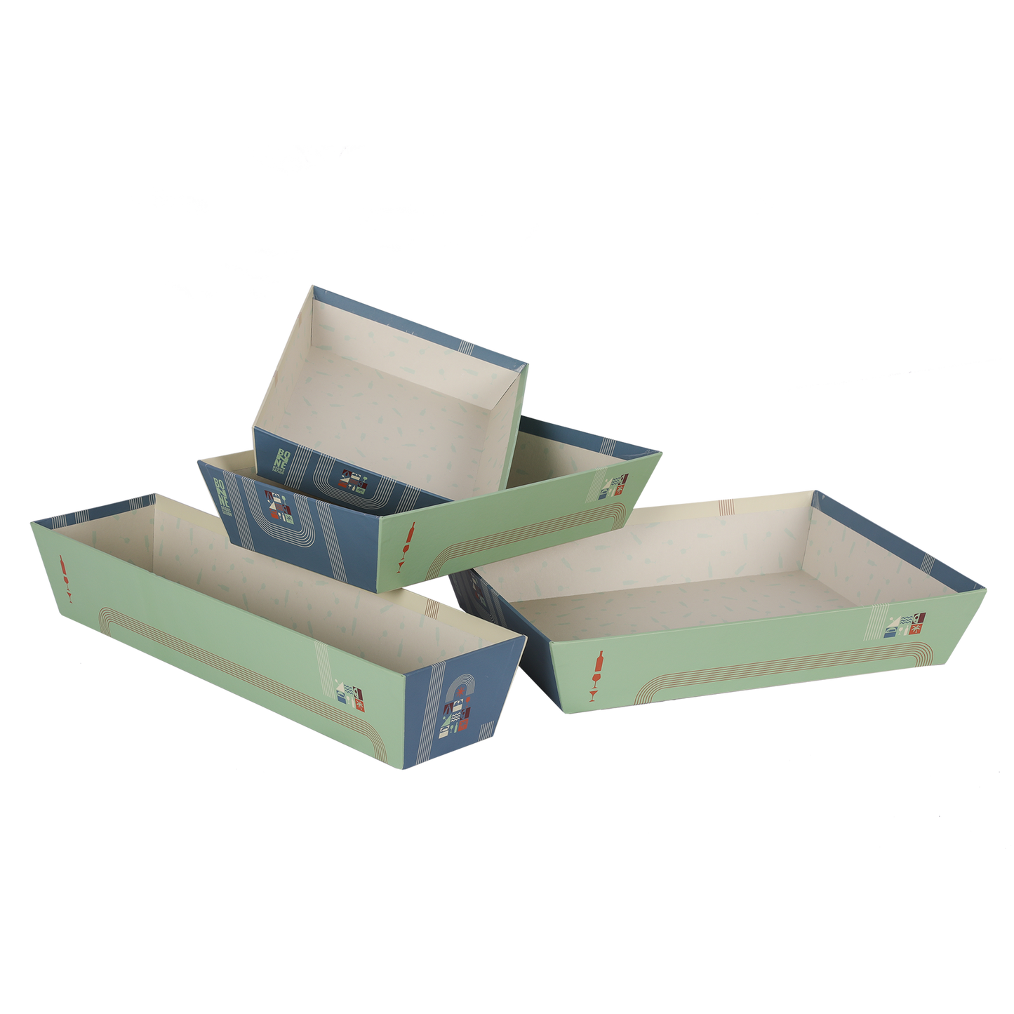 Corbeille Bilbao carton rigide rectangle 43x12x8cm